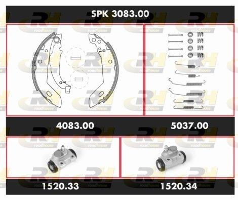 SSX308300 ROADHOUSE Super Precision Kit SPK308300 Brake set, drum brakes Renault 19 II Chamade 1.8 91 hp Petrol 1992 price