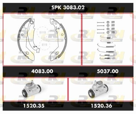 SSX308302 ROADHOUSE Super Precision Kit SPK3083.02 Brake Shoe Set 77 01 205 315