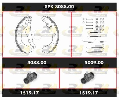 SSX308800 ROADHOUSE Super Precision Kit SPK308800 Brake set, drum brakes OPEL Kadett E Combo (T85) 1.7 D 57 hp Diesel 1992 price