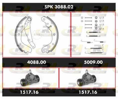 SSX308802 ROADHOUSE Super Precision Kit SPK308802 Brake set, drum brakes OPEL Kadett E Combo (T85) 1.7 D 57 hp Diesel 1994 price