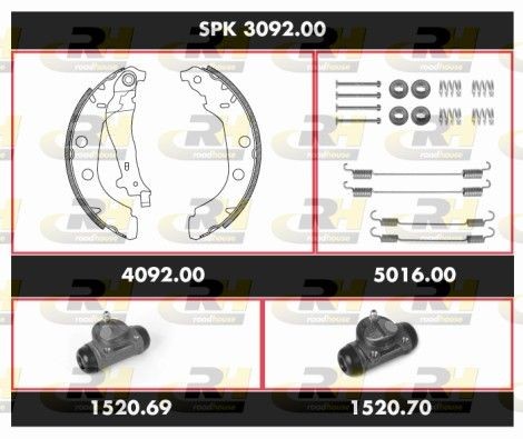 Original SPK 3092.00 ROADHOUSE Brake set, drum brakes PEUGEOT