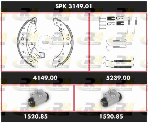 Original ROADHOUSE SSX314901 Brake set, drum brakes SPK 3149.01 for PEUGEOT 1007