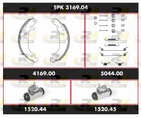 SSX316904 ROADHOUSE Super Precision Kit SPK316904 Brake set, drum brakes Renault 19 II Chamade 1.8 107 hp Petrol 1995 price