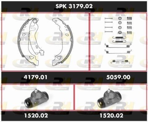 Fiat TEMPRA Brake Set, drum brakes ROADHOUSE SPK 3179.02 cheap