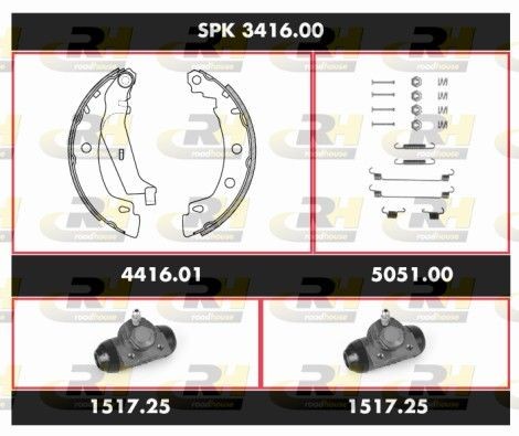 Renault 18 Brake set, drum brakes 12107598 ROADHOUSE SPK 3416.00 online buy