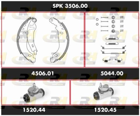 Original ROADHOUSE SSX350600 Brake set, drum brakes SPK 3506.00 for PEUGEOT 1007