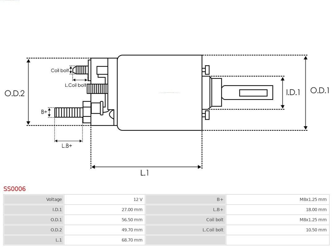 AS-PL SS0006 Starter motor solenoid