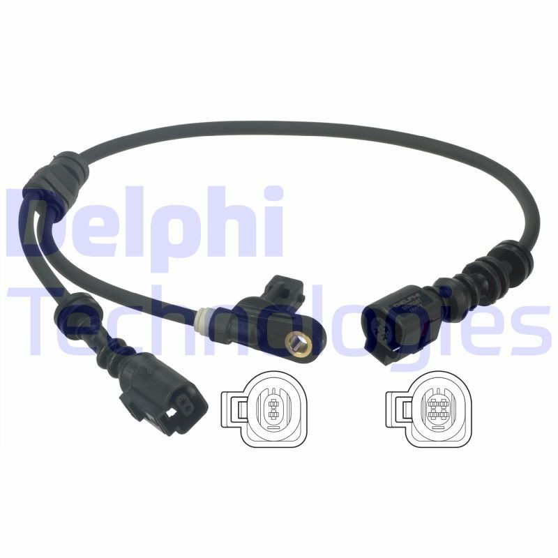 DELPHI Active sensor, 505mm Sensor, wheel speed SS20387 buy