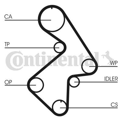 CONTITECH CT998 Timing Belt Number of Teeth: 163 26,7mm
