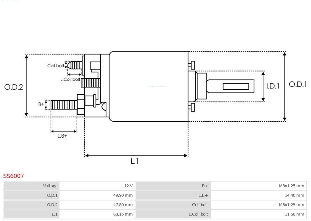 AS-PL SS6007 Starter motor solenoid