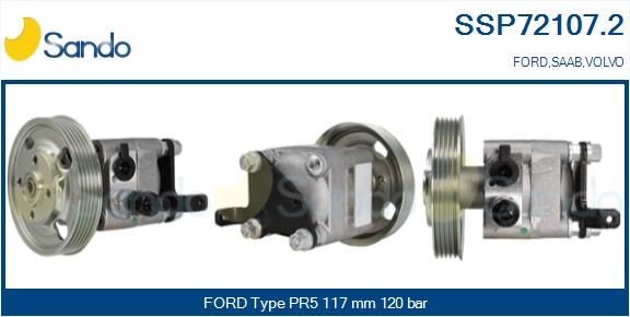 SANDO Hydraulic, 120 bar, Number of ribs: 5, Belt Pulley Ø: 117 mm, for left-hand/right-hand drive vehicles Pressure [bar]: 120bar, Left-/right-hand drive vehicles: for left-hand/right-hand drive vehicles Steering Pump SSP72107.2 buy