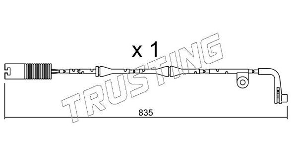 TRUSTING Length: 835mm Warning contact, brake pad wear SU.158 buy
