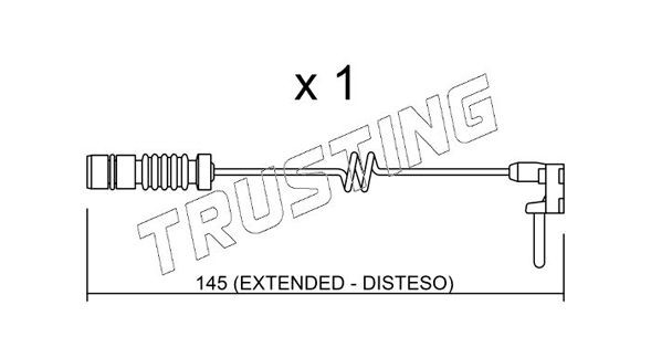 TRUSTING Length: 145mm Warning contact, brake pad wear SU.161 buy