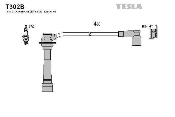 TESLA T302B Spark plug leads Mazda Xedos 6 1.6 16V 107 hp Petrol 1994 price
