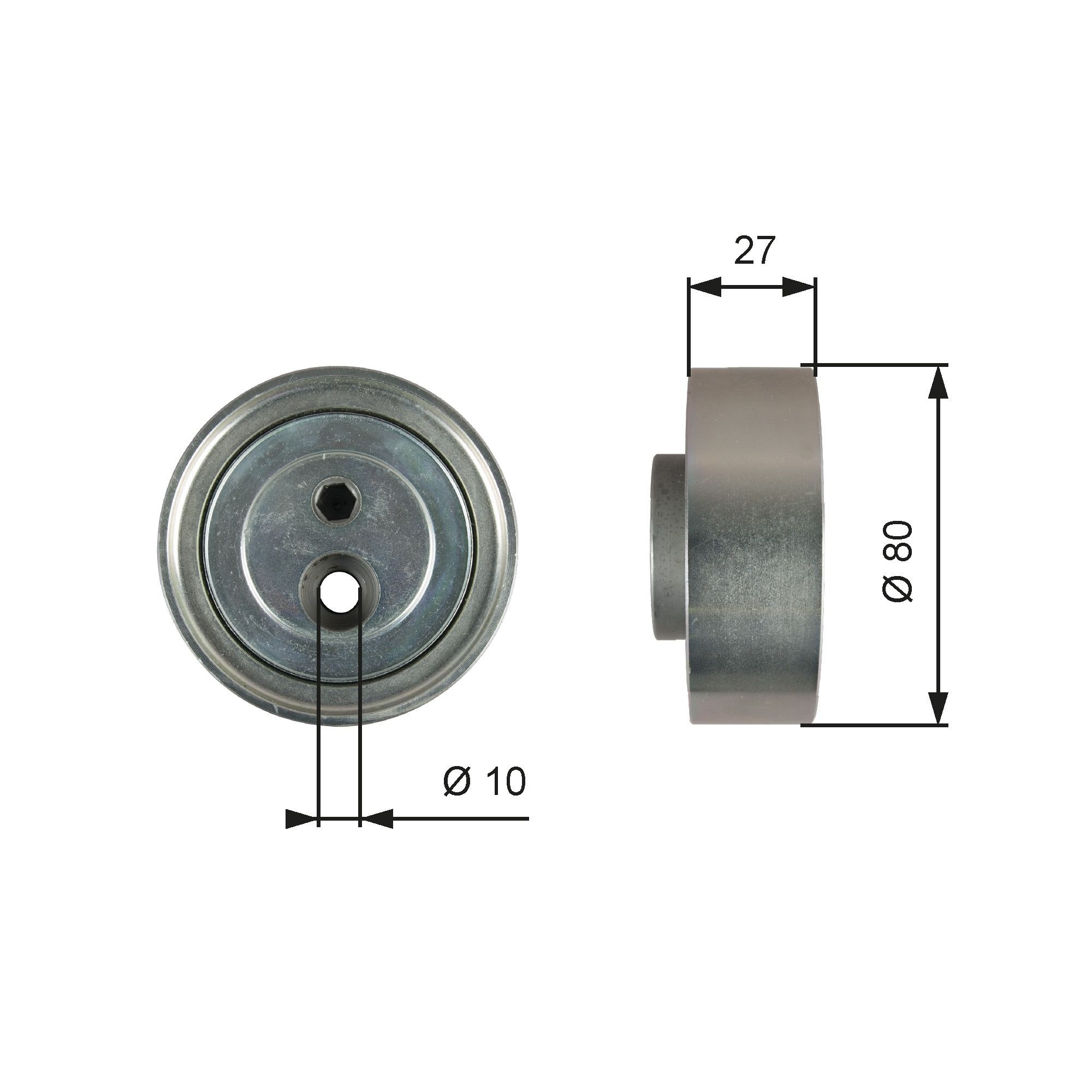 GATES T36755 Deflection / Guide Pulley, v-ribbed belt PowerGrip™