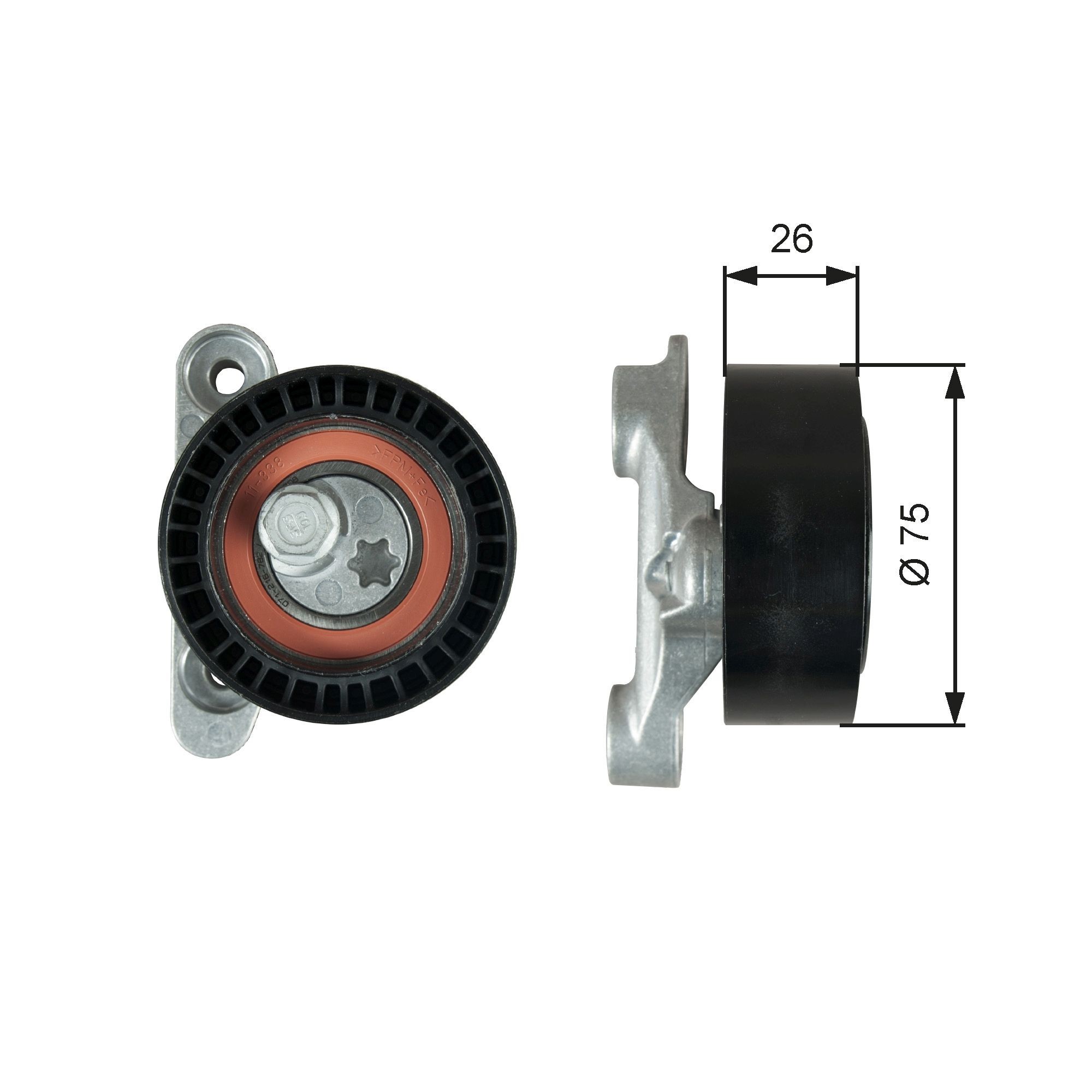 GATES T39345 Tensioner pulley PowerGrip™