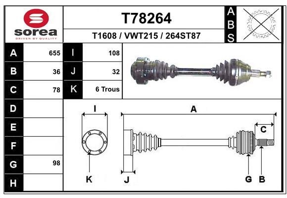 T78264 EAI Drive shaft - buy online