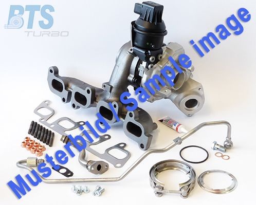 Turbocharger BTS TURBO Exhaust Turbocharger, with attachment material, with oil supply line, with oil drain line, with mounting manual, TURBO SERVICE SET REMAN - T981139BL