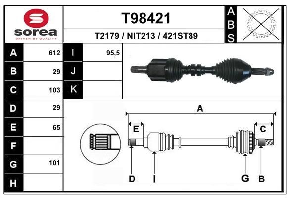 T98421 EAI Drive shaft - buy online