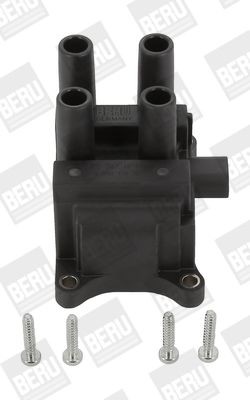 BERU ZS387 Ignition coil 3-pin connector, 12V, with bolts/screws, Number of connectors: 4, Connector Type DIN