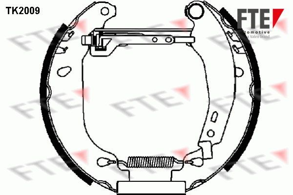 Renault TWINGO Drum brakes set 12220954 FTE TK2009 online buy