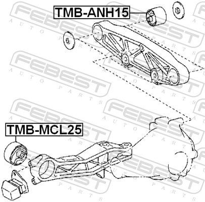 FEBEST Mounting, differential TMB-ANH15 for TOYOTA ALPHARD