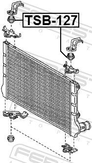FEBEST Mounting, radiator TSB-127