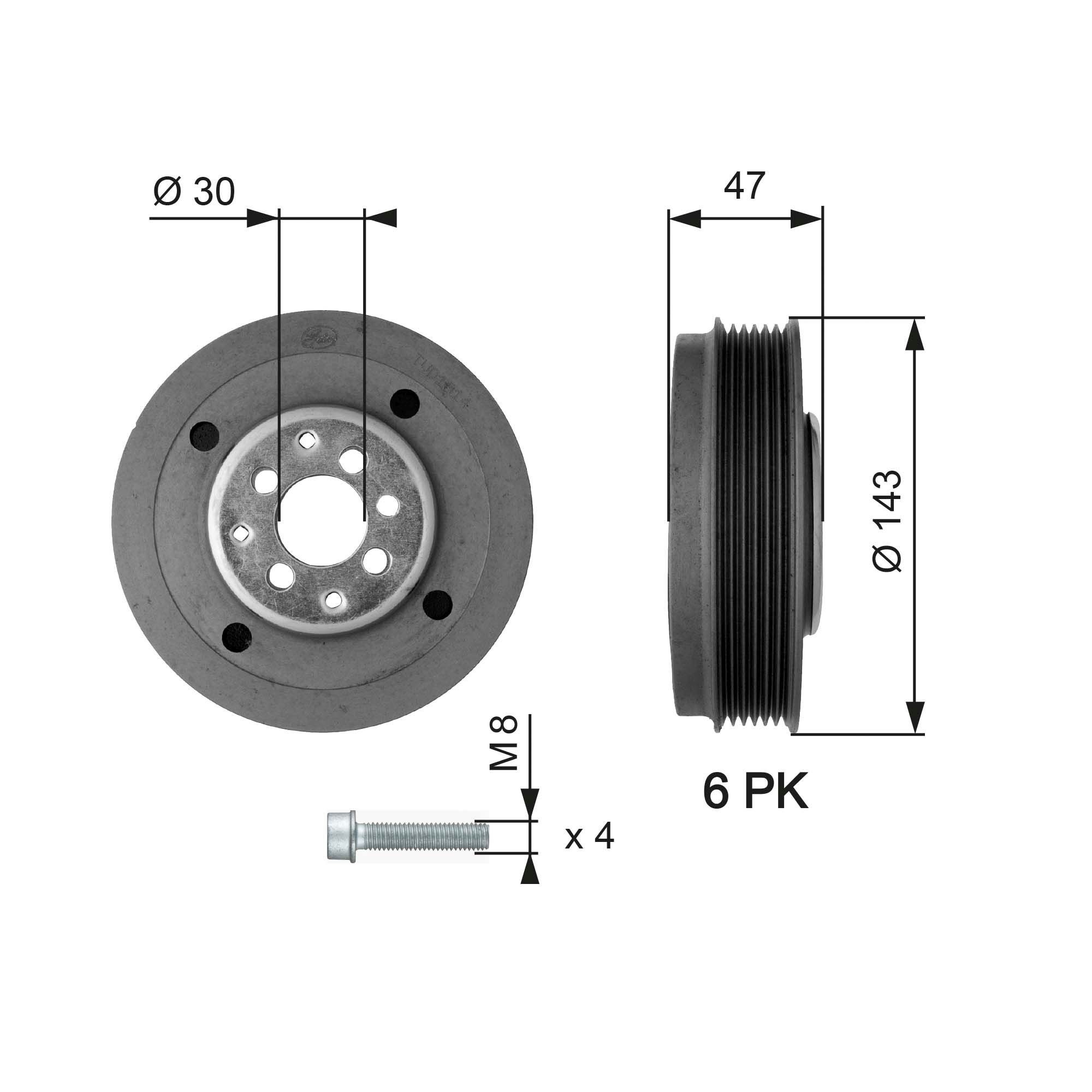Great value for money - GATES Crankshaft pulley TVD1014A