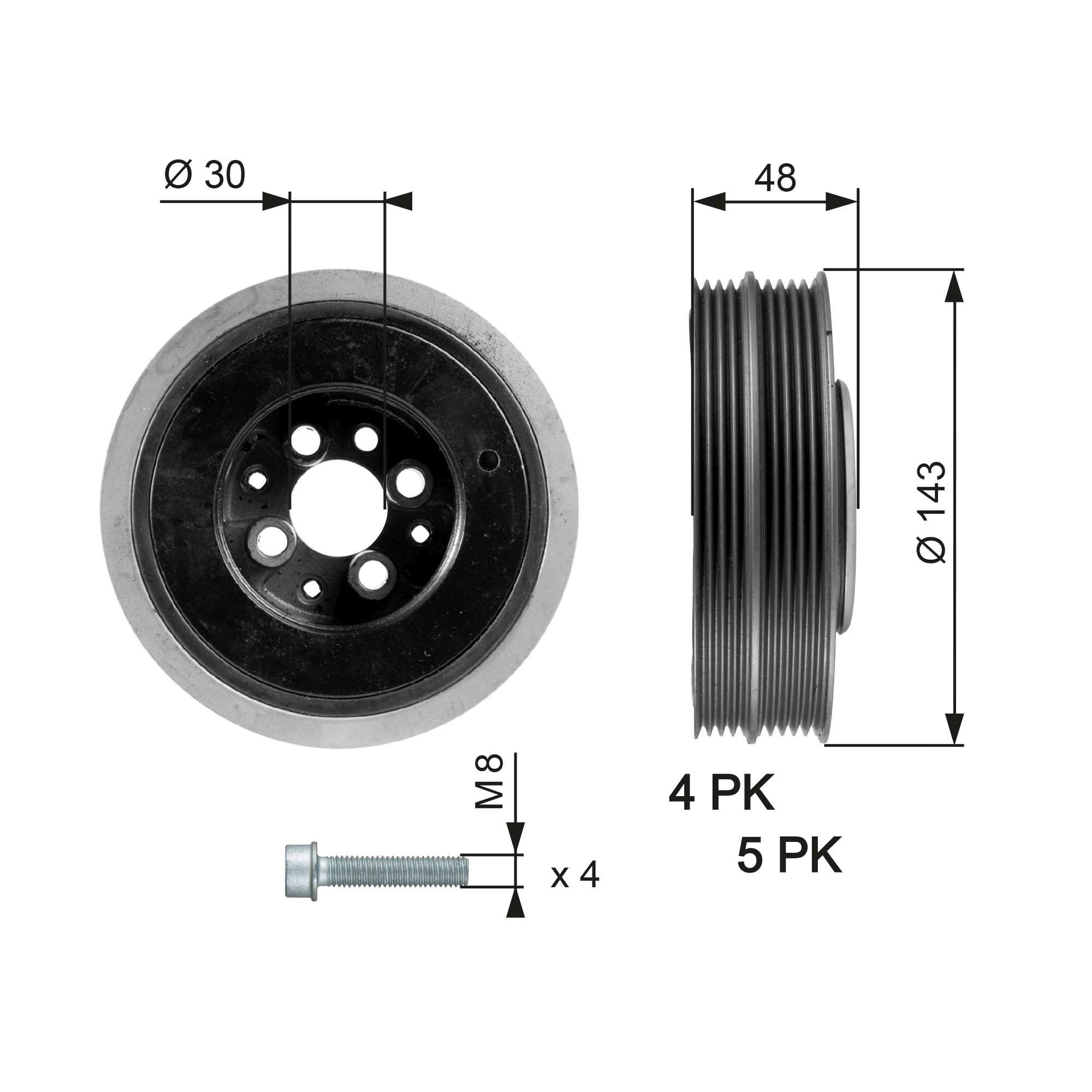 Great value for money - GATES Crankshaft pulley TVD1015A