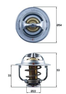 MAHLE ORIGINAL TX 179 89D Engine thermostat Opening Temperature: 89°C, 54mm, with seal
