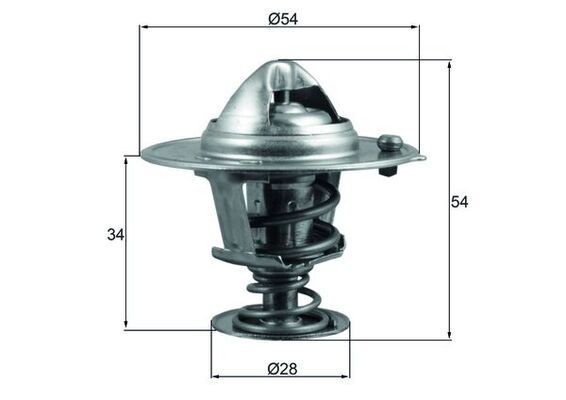 TX 206 88D MAHLE ORIGINAL Coolant thermostat KIA Opening Temperature: 88°C, 54mm, with seal