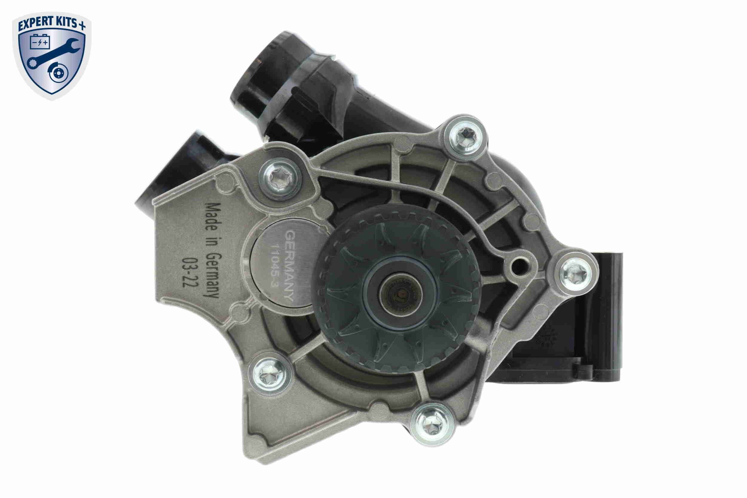 V10-50091 Water pumps V10-50091 VAICO Number of Teeth: 29, with seal, with thermostat, with bracket, without sensor, with coolant regulator, Grey Cast Iron, Metal, EXPERT KITS +, with housing