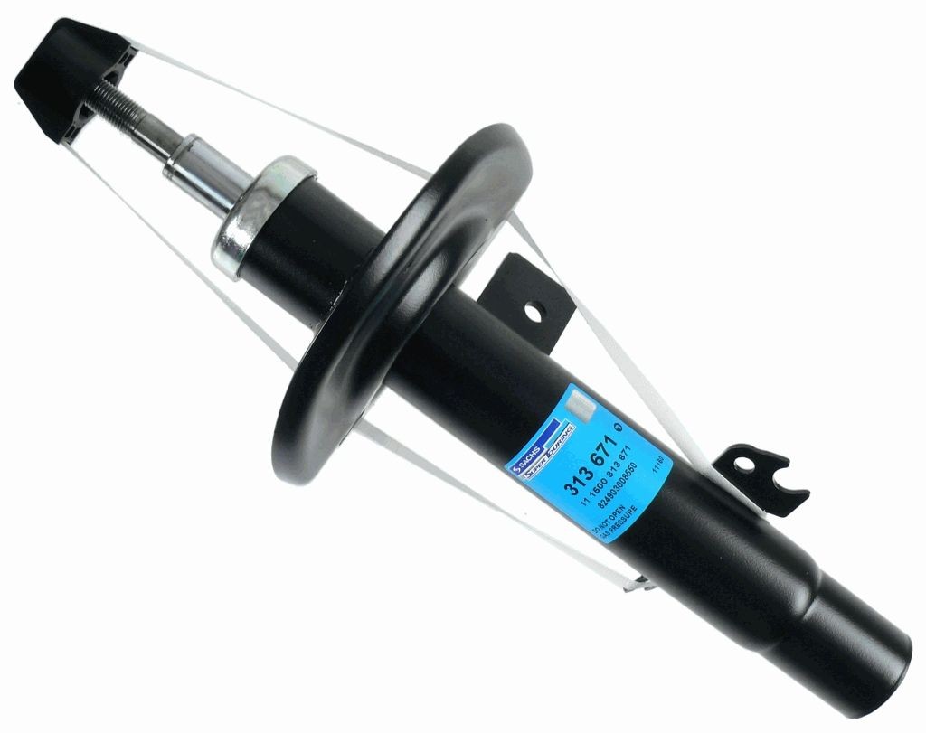 SACHS 313 671 Shock absorber Left, Gas Pressure, Twin-Tube, Suspension Strut, Top pin