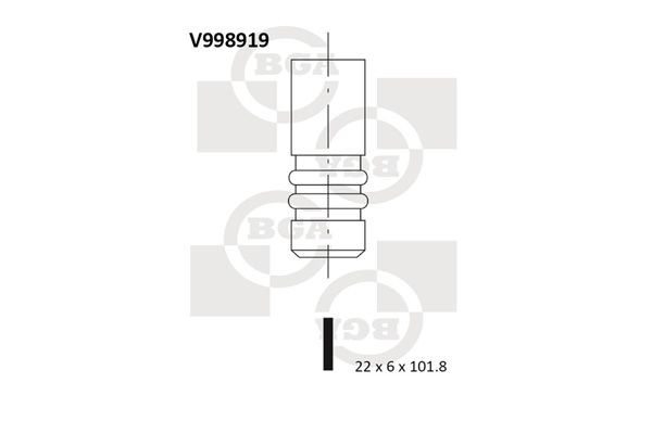 BGA V998919 Exhaust valve 22 mm