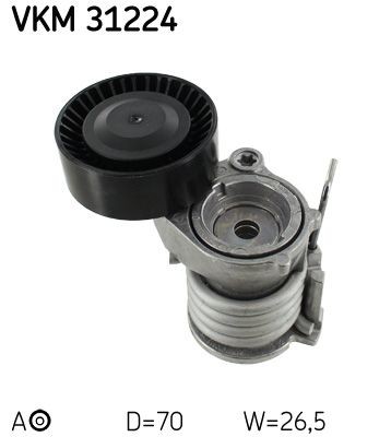 SKF Ø: 70mm, Width: 26mm Tensioner pulley, v-ribbed belt VKM 31224 buy