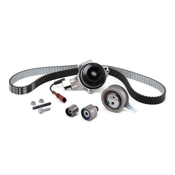 VKMC01278 Timing belt and water pump kit VKMC01278 SKF with gaskets/seals, with studs, with integrated disabling contact, switchable water pump, Number of Teeth: 145, for toothed belt drive, Plastic