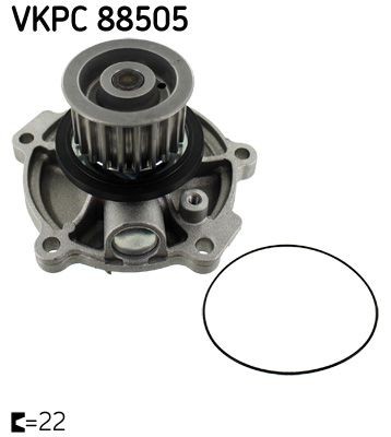VKPC 88505 SKF Water pumps CHRYSLER Number of Teeth: 22, with gaskets/seals, Plastic, for timing belt drive