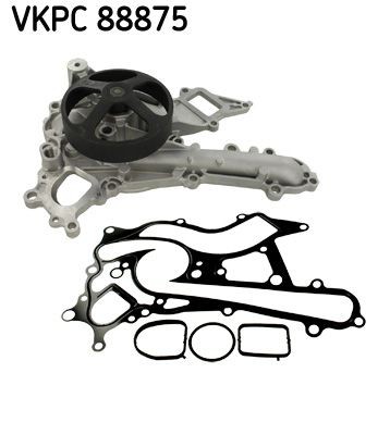 SKF VKPC 88875 Water pump with gaskets/seals, Sheet Steel, for v-ribbed belt use