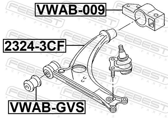 VWAB009 Control Arm- / Trailing Arm Bush FEBEST VWAB-009 review and test