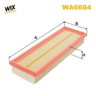 WIX FILTERS 42mm, 102mm, 310mm, Filter Insert Length: 310mm, Width: 102mm, Height: 42mm Engine air filter WA6684 buy