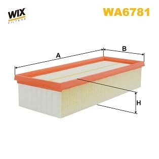 WIX FILTERS 70mm, 136mm, 345mm, Filter Insert Length: 345mm, Width: 136mm, Height: 70mm Engine air filter WA6781 buy