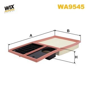 WIX FILTERS WA9545 Air filter 43mm, 190mm, 375mm, Filter Insert