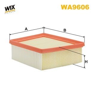 WIX FILTERS 70mm, 161mm, Filter Insert Length: 161mm, Width 1: 198mm, Width 2 [mm]: 164mm, Height: 70mm Engine air filter WA9606 buy