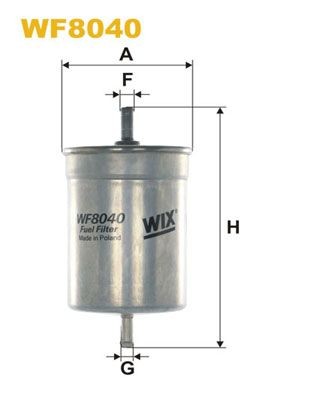 WIX FILTERS In-Line Filter, 8mm, 8mm Height: 156mm Inline fuel filter WF8040 buy