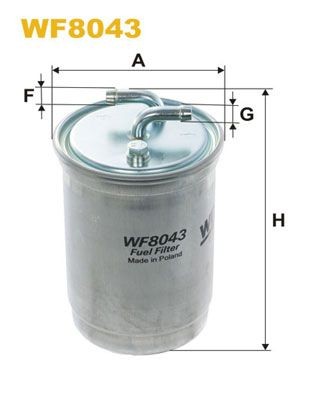 WIX FILTERS WF8043 Fuel filter In-Line Filter, 8mm, 8mm