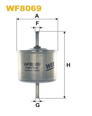 WIX FILTERS WF8069 Fuel filter In-Line Filter, 8mm, 8mm