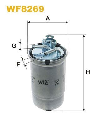 WIX FILTERS WF8269 Fuel filter In-Line Filter, 8mm, 8mm