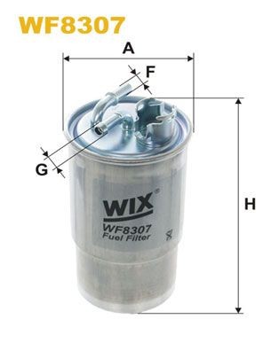 WIX FILTERS WF8307 Fuel filter In-Line Filter, 8mm, 8mm