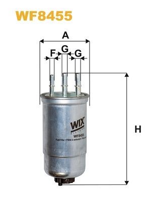 WIX FILTERS WF8455 Fuel filter In-Line Filter, 8mm, 10mm