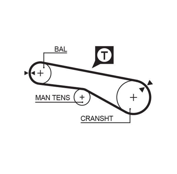 GREAT WALL TENGYI Synchronriemen - Original GATES 5257XS Länge: 520mm, Breite: 12,7mm